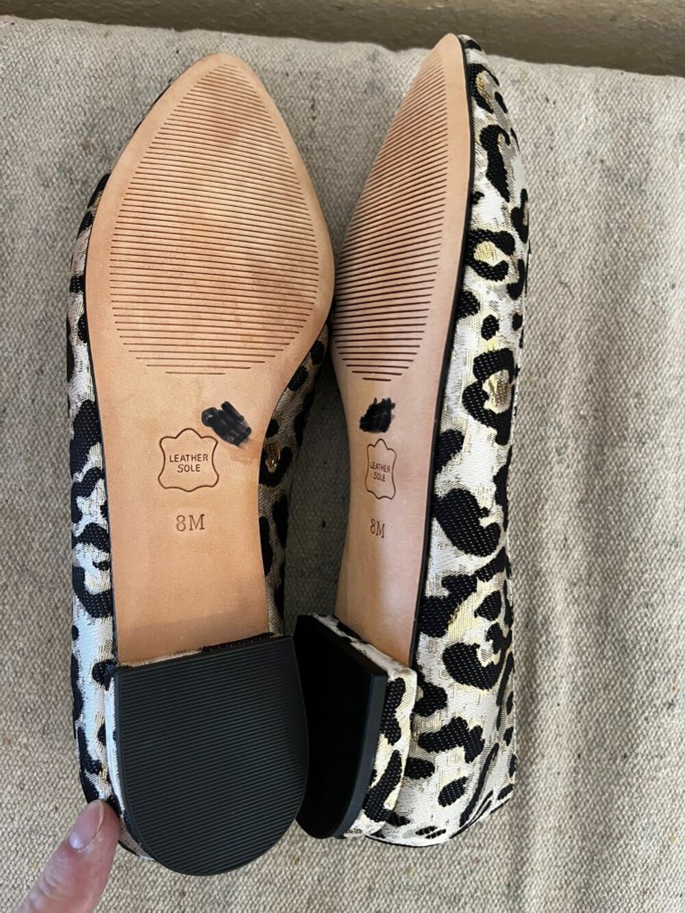 Talbots Woman's Edison Jacquard Metallic Leopard Flats Sz 8 - Picture 12 of 12